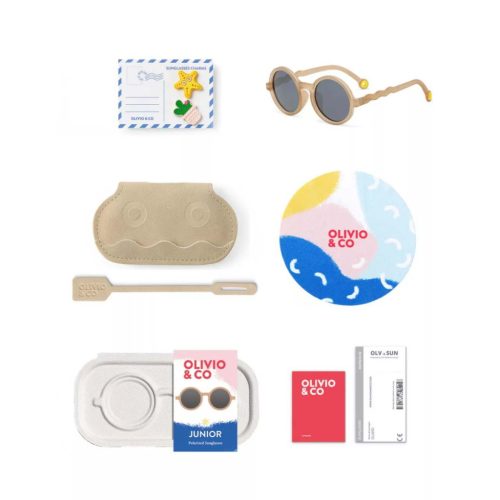 Olivio & Co polarizált gyerek napszemüveg 5-12 év, Round Sand Beige
