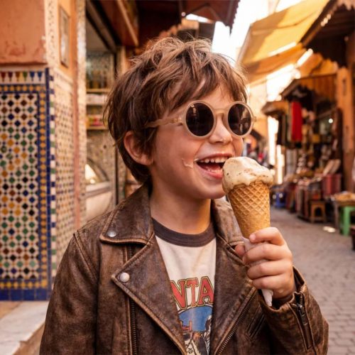 Olivio & Co polarizált gyerek napszemüveg 5-12 év, Round Sand Beige