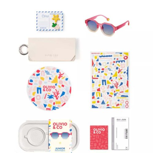 4897108587474 Olivio & Co polarizált gyerek napszemüveg 5-12 év, Colorblock Coral