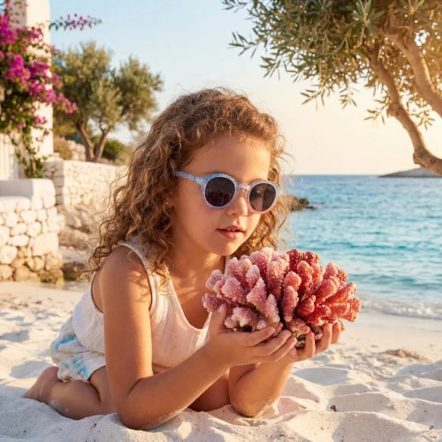 4897108588822 Olivio & Co polarizált gyerek napszemüveg 5-12 év, Coral Fantasy