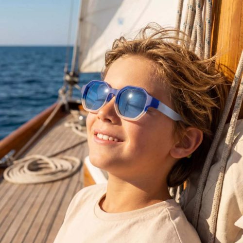 4897108589188 Olivio & Co polarizált gyerek napszemüveg 5-12 év, Colorblock Sea