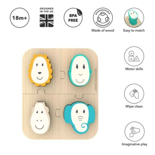 5060679073229 Matchstick Monkey Állatos formabeillesztő, fa puzzle