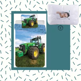 5714710001183-SZETT Traktor ovis ágyneműhuzat szett, 100x135 cm, 40x60 cm