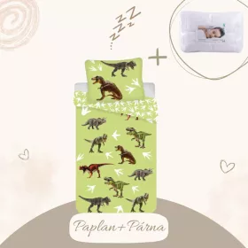 5714710011564-SZETT Dinoszaurusz ágyneműhuzat szett, 100x135 cm, 40x60 cm