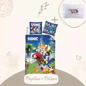 5714710013445-SZETT Sonic, a sündisznó ágyneműhuzat szett, 100x135 cm, 40x60 cm