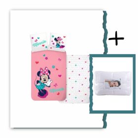 5714710017375-SZETT Minnie Mouse ovis ágyneműhuzat szett, 100x135 cm, 40x60 cm