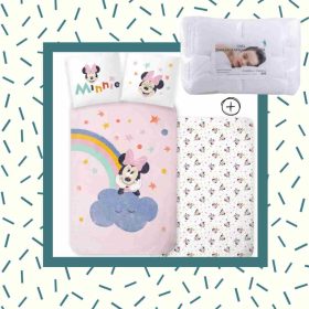 5714710021464-SZETT Minnie Mouse ovis ágyneműhuzat szett, 100x135 cm, 40x60 cm