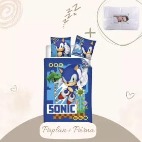 5714710022041-SZETT Sonic, a sündisznó ágyneműhuzat szett, 100x135 cm, 40x60 cm