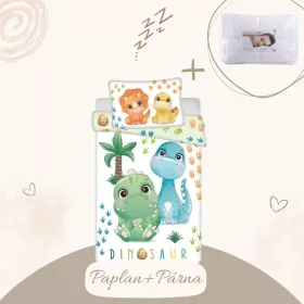 8592753038833-SZETT Dinoszaurusz Friends ágyneműhuzat szett, 100x135 cm, 40x60 cm