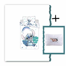 8592753039311-SZETT Stitch ovis ágyneműhuzat szett, 100x135 cm, 40x60 cm
