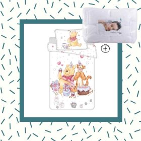 8592753039427-SZETT Micimackó ovis ágyneműhuzat szett, 100x135 cm, 40x60 cm