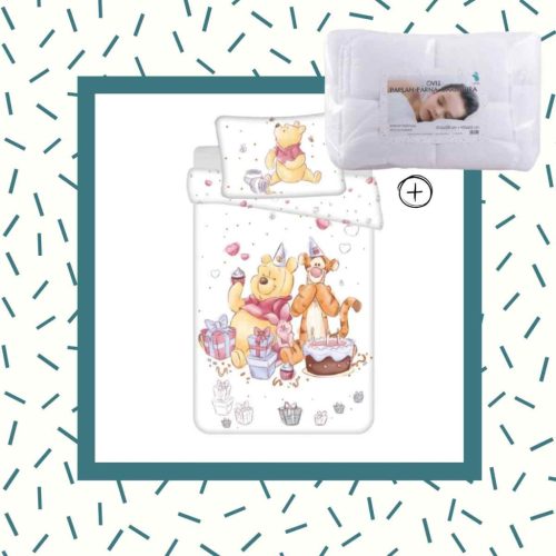 8592753039427-SZETT Micimackó ovis ágyneműhuzat szett, 100x135 cm, 40x60 cm