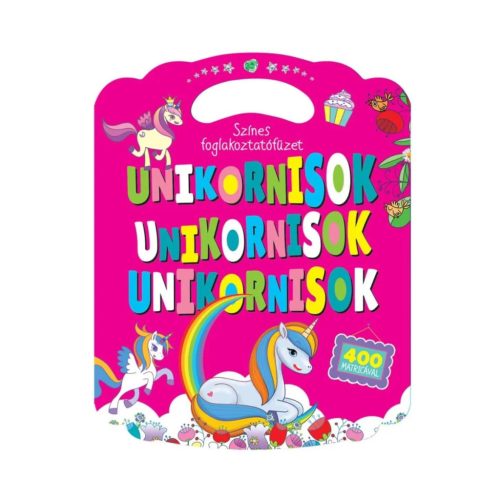 9789634835295 Színes foglalkoztatófüzet - Unikornisok, 400 matricával
