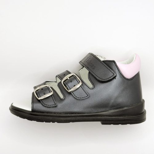 BB20-00001001 TD Shoes Szupinált Szandál, Lány, Fekete, TDSMP27