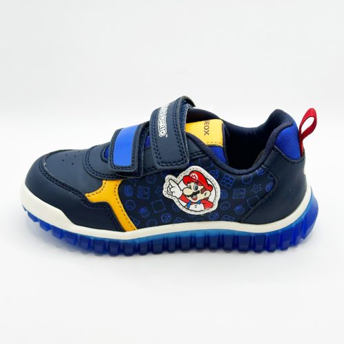 BB20-20240785 Geox Világítós Gyerek Cipő, Fiú, Kék, B465ZC-C4226, Super Mario