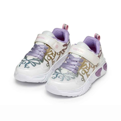 BB20-20250521 Geox Világítós Tavaszi Gyerek Cipő, Lány, Fehér, J55E9A-C0653