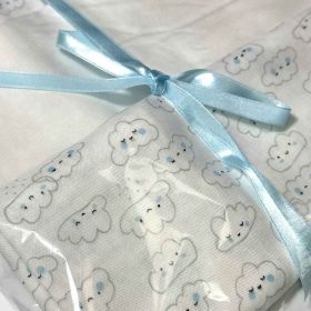 BB20-20250917 Gyerek bambusz textil pelenka, Kék-Fehér felhő
