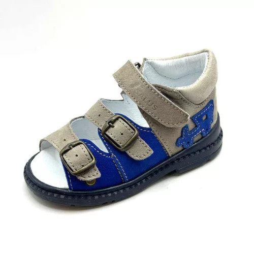 BB20-20252936 Salus Szupinált Szandál, Fiú, Kék, FLO-911, Vonat