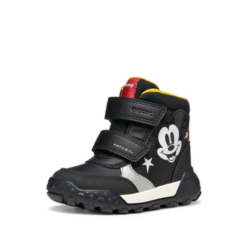 BB20-20253009 Geox Vízálló Téli Gyerek Cipő, Fiú, Fekete, B566LE-C0048, Mickey Egér