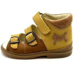 BB20-20253405 Salus Szupinált Szandál, Fiú, Barna, FLO-911, Ló