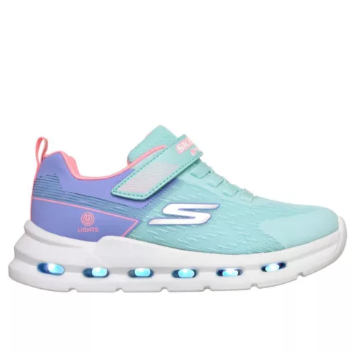 BB20-20260328 Skechers Világítós Gyerek Cipő, Lány, Kék, 303730L-AQMT