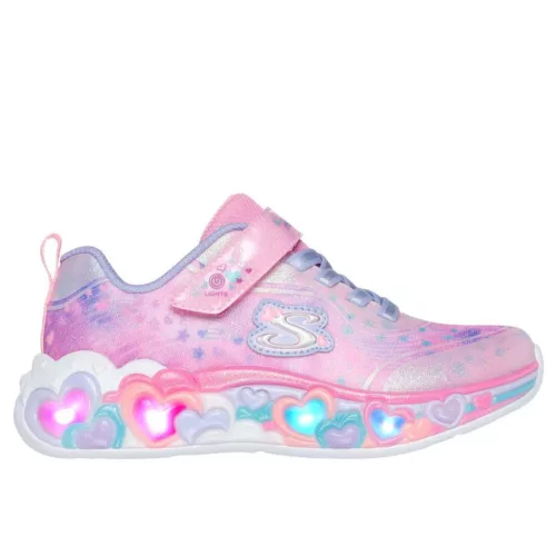 BB20-20260335 Skechers Világítós Gyerek Cipő, Lány, Rózsaszín, 302696L-LPMT