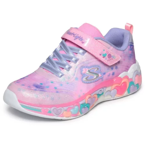 BB20-20260335 Skechers Világítós Gyerek Cipő, Lány, Rózsaszín, 302696L-LPMT