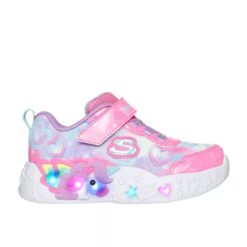 BB20-20260349 Skechers Világítós Gyerek Cipő, Lány, Rózsaszín, 303064N-PKMT, Unikornis