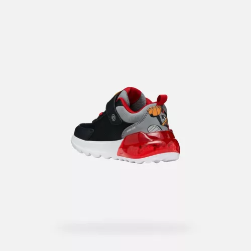 BB20-20260639 Geox Világítós Gyerek Cipő, Fiú, Fekete, J65LYA-C0048, Looney Tunes-Dodó kacsa