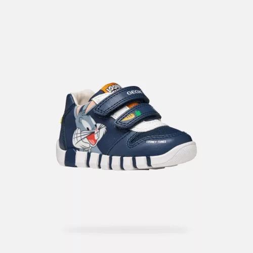 BB20-20260640 Geox Gyerek Cipő, Fiú, Kék, B6555B-C4343, Looney Tunes-Tapsi Hapsi