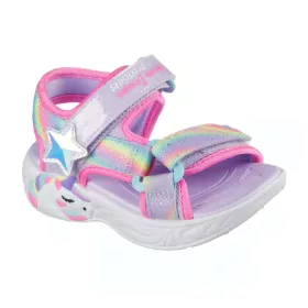 BB20-20262505 Skechers Világítós Szandál, Lány, Rózsaszín, 303107N-LVMT, Unikornis
