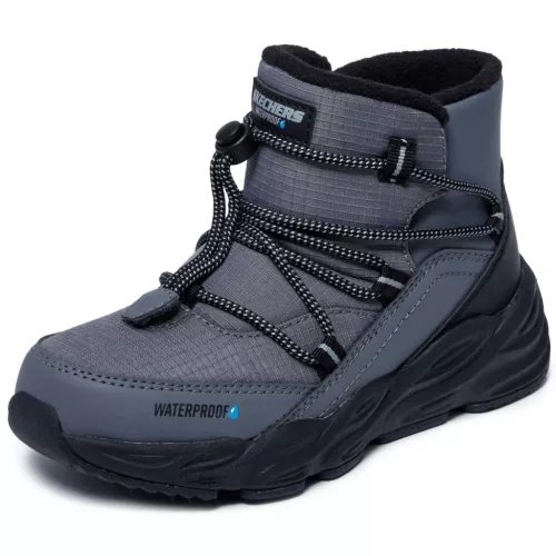 BB20-20263676 Skechers Vízálló Téli Gyerek Cipő, Fiú, Szürke, 406385L-CCBK
