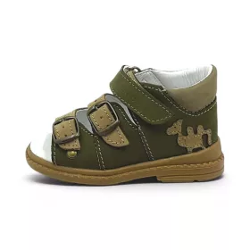 BB20-20263888 Salus Szupinált Szandál, Fiú, Zöld, FLO-911, Teve