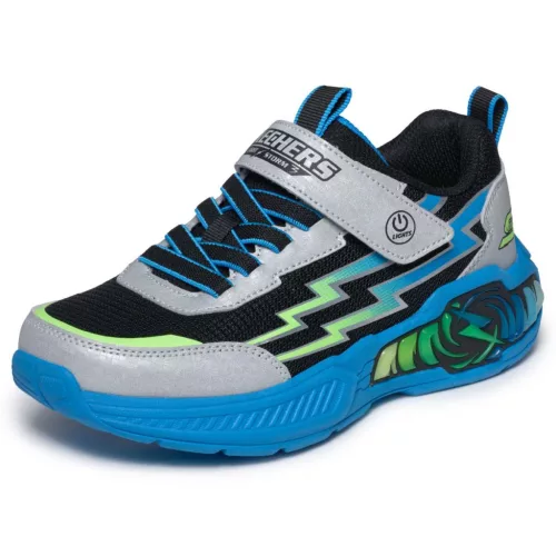 BB20-20264022 Skechers Világítós Gyerek Cipő, Fiú, Szürke, 400152LC-SMLT