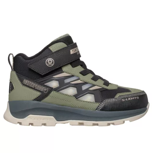 BB20-20264038 Skechers Vízálló Világítós Őszi Gyerek Cipő, Fiú, Szürke, 406381L-BKOL