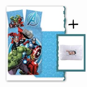 BRM016965-SZETT Bosszúállók, Marvel Avengers ovis ágyneműhuzat szett, 100x135 cm, 40x60 cm