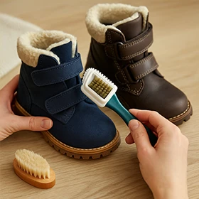 Hogyan ápold a bőr és velúr gyerekcipőket télen?