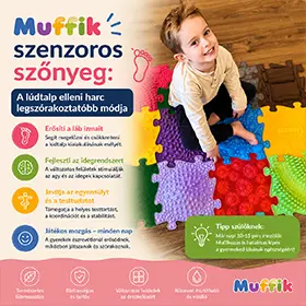 Muffik szenzoros szőnyeg: A lúdtalp elleni harc legszórakoztatóbb módja