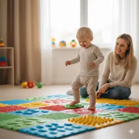 Muffik ortopédiai szőnyeg: Lúdtalp megelőzés és szenzoros fejlesztés