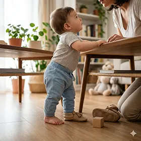 Puha talpú cipő vagy mezítláb? Mi a legjobb a felálló baba lábának?